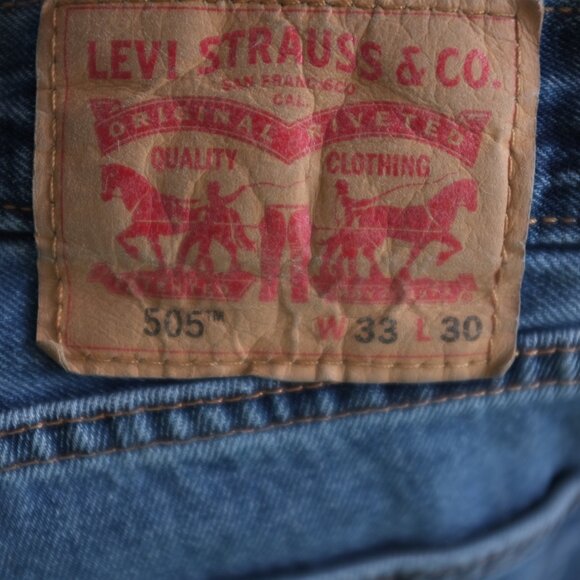 Levi's 505 Denim Jeans Regular Fit Straight Leg Medium Stonewash - Picture 5 of 11
